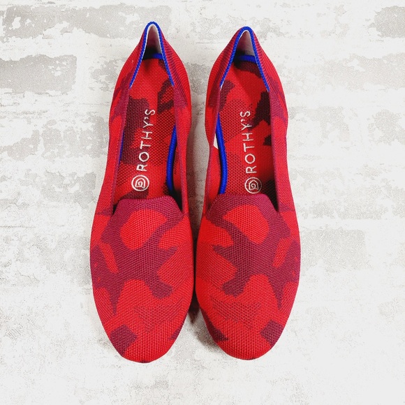 NEW Rothy's The Loafer Red Camo Round Toe Slip On Comfy Loafers X45 - Picture 5 of 8